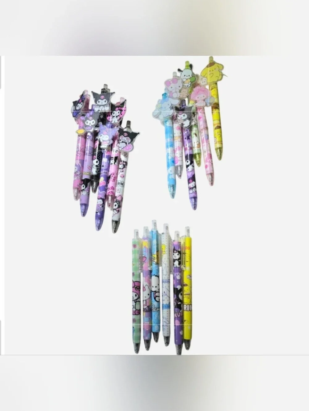 Sanrio Hello Kitty & Friends & Kawaii Retractable Gel Pen Bundle of 18 Pens